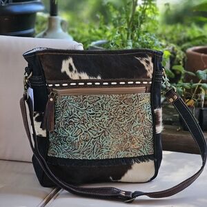 Beautiful Cowhide, Canvas Shoulder Bag